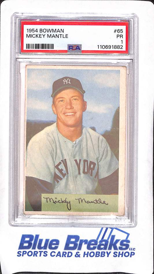1954 Bowman - Mickey Mantle - New York Yankees - PSA 1 - Baseball - #65