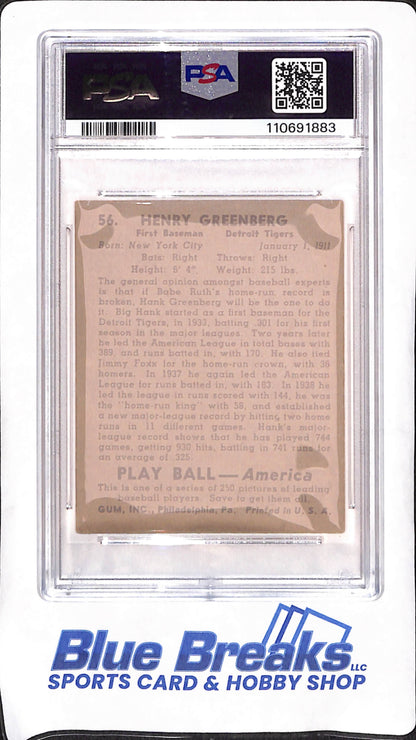 1939 Play Bill - Hank Greenberg - Detroit Tigers - PSA 3 - Baseball - #56