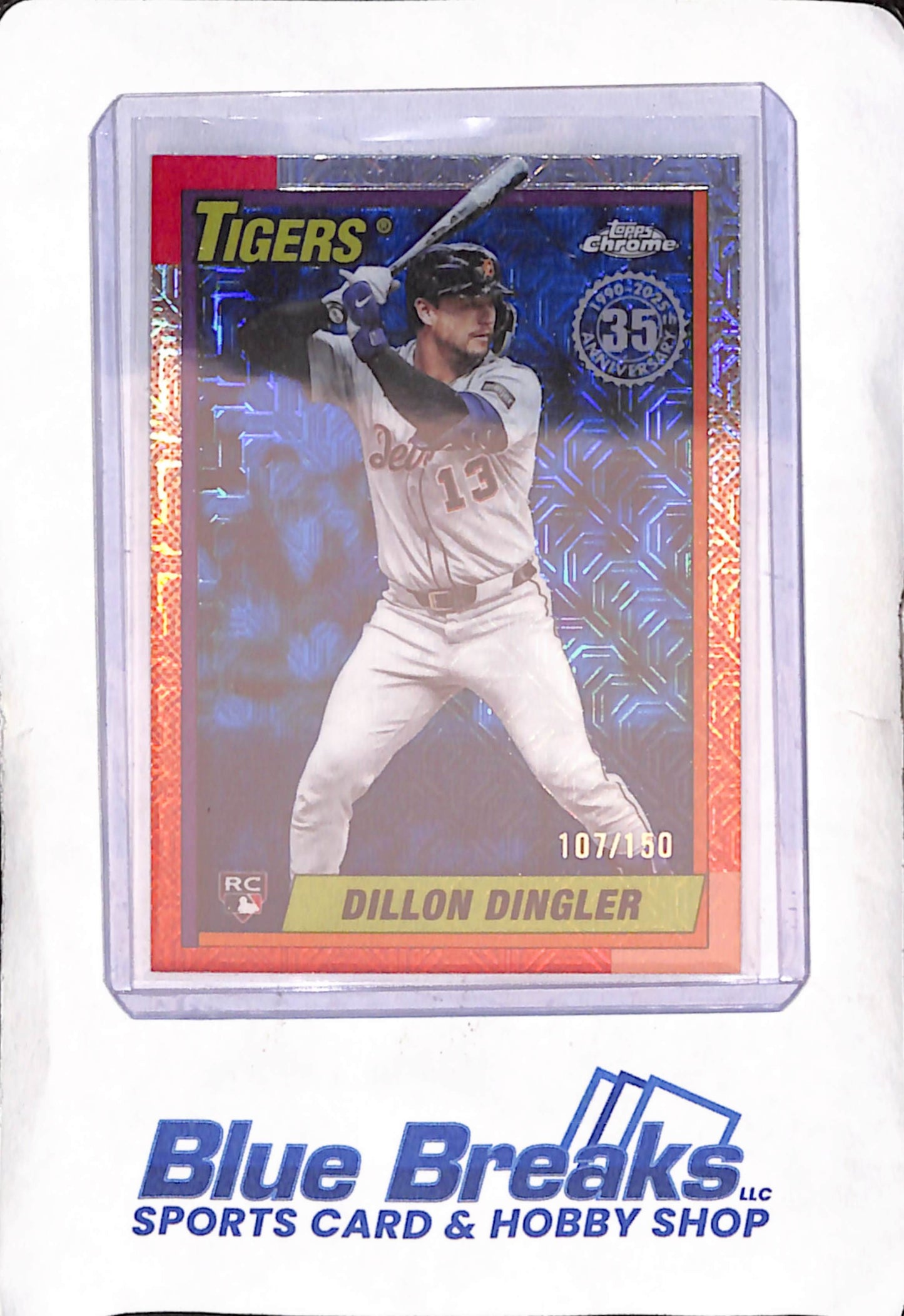 2025 Topps Update - Dillon Dingler - Blue Mojo 35th Anniversary - 107/150 - Detroit Tigers - Baseball - #U90C-75