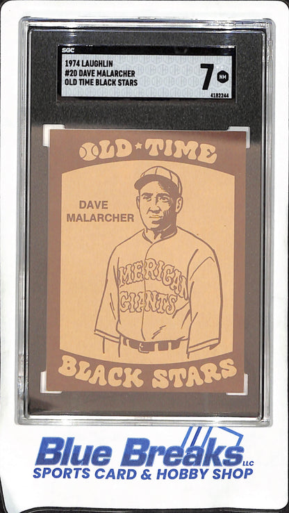 1974 Laughlin - Dave Malarcher - Old Time Black Stars - SGC 7 - American Giants - Negro Leagues - Baseball - #20