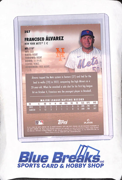 2023 Topps Stadium Club - Francisco Alvarez - RC - 1991 Design Variation - New York Mets - Baseball - #207