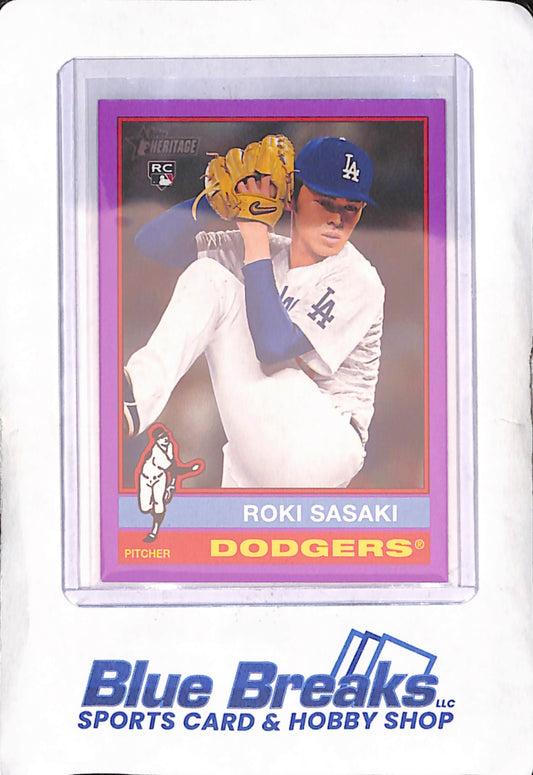 2025 Topps Heritage - Roki Sasaki - Purple - RC - Los Angeles Dodgers - Baseball - #224