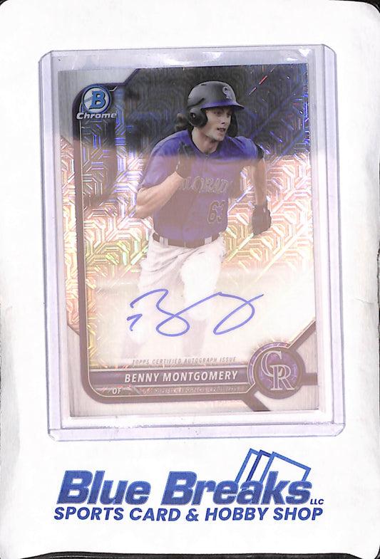 2022 Bowman Chrome - Benny Montgomery - Autograph - Mojo - Colorado Rockies - Baseball - #BMA-BM