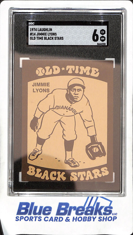 1974 Laughlin - Jimmie Lyons - Old Time Black Stars - SGC 6 - Indianapolis Clowns - Negro Leagues - Baseball -  #14