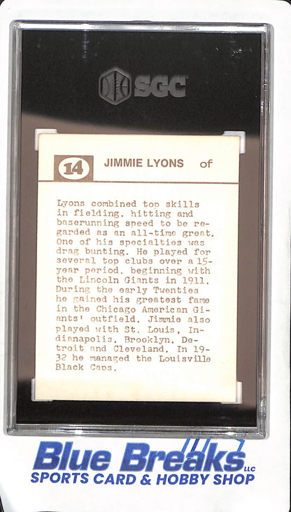 1974 Laughlin - Jimmie Lyons - Old Time Black Stars - SGC 6 - Indianapolis Clowns - Negro Leagues - Baseball -  #14