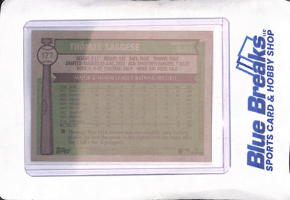 2025 Topps Heritage - Thomas Saggese - RC - '76 Border - St Louis Cardinals - Baseball - #177