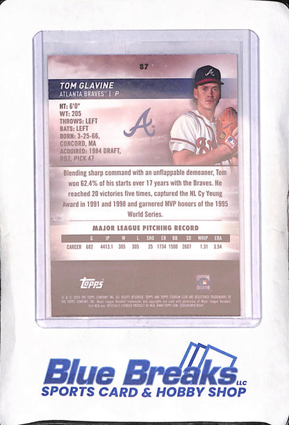 2021 Topps Stadium Club - Tom Glavine - Orange Chrome - 13/99 - Atlanta Braves - Baseball - #87