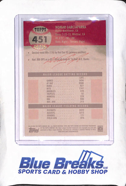 2022 Topps Platinum - Nomar Garciaparra - Toile Refractor - 49/75 - Boston Red Sox - Baseball - #451