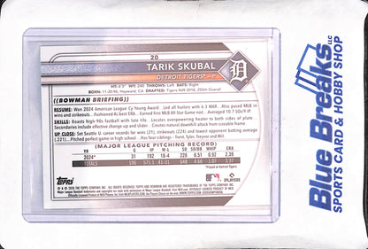 2025 Bowman - Tarik Skubal - Green - 9/99 - Detroit Tigers - Baseball - #20