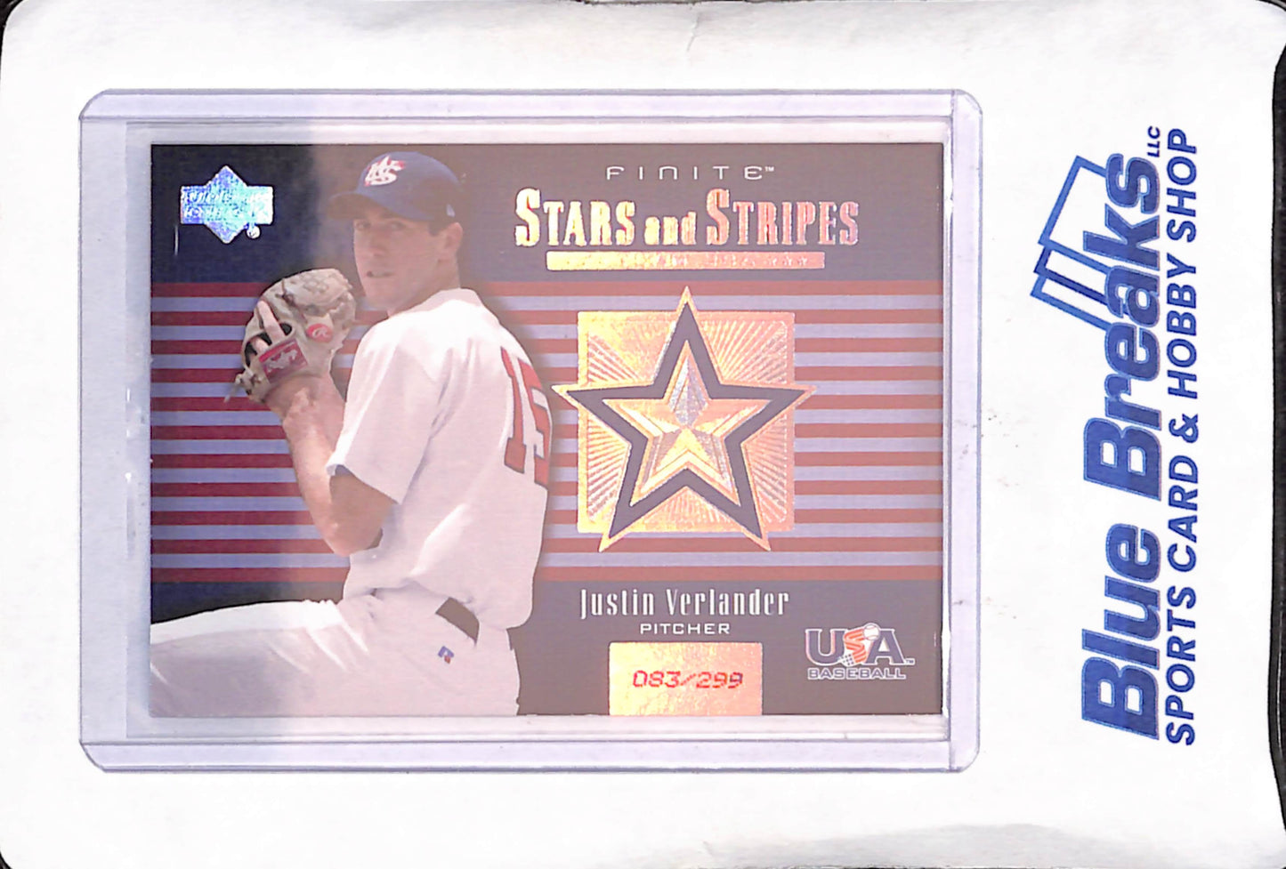 2023 Upper Deck Finite - Stars & Stripes - Justin Verlander - 83/299 - Team USA - Baseball - #USA-5