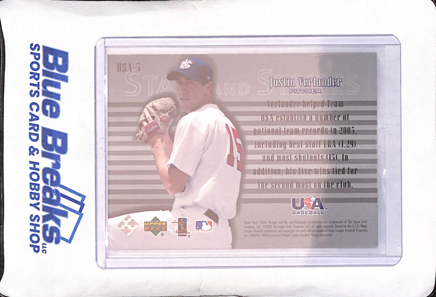2023 Upper Deck Finite - Stars & Stripes - Justin Verlander - 83/299 - Team USA - Baseball - #USA-5