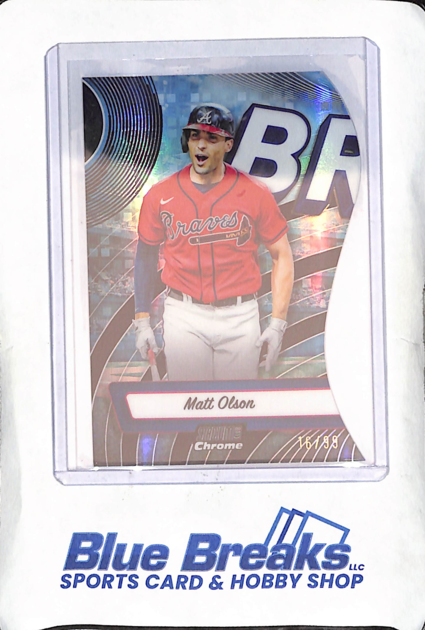 2024 Topps Stadium Club - Matt Olson - Chrome Die-Cut - 16/99 - Atlanta Braves - Baseball - #TRI-10