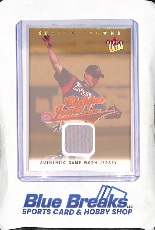 2003 Fleer Ultra - Season Crowns - Chipper Jones - Game-Worn Jersey Relic - 43/99 - Atlanta Braves - Baseball - #171