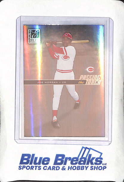 2004 Donruss Elite - Joe Morgan - Barry Larkin - Passing the Torch - 27/50 - Cincinnati Reds - Baseball - #PT-36