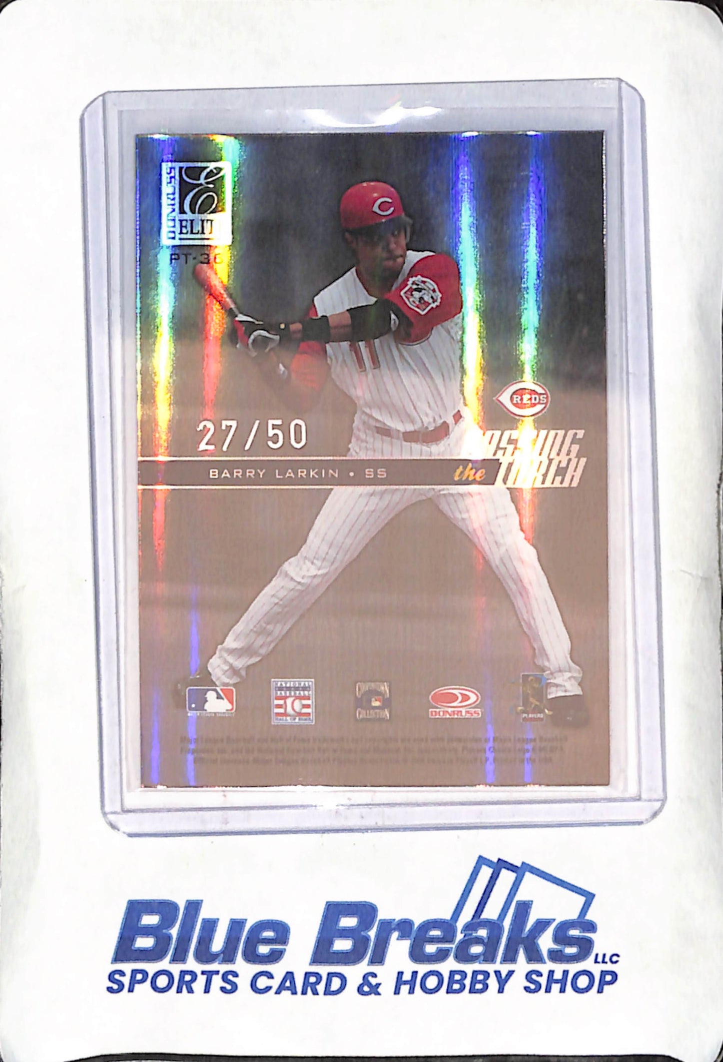 2004 Donruss Elite - Joe Morgan - Barry Larkin - Passing the Torch - 27/50 - Cincinnati Reds - Baseball - #PT-36