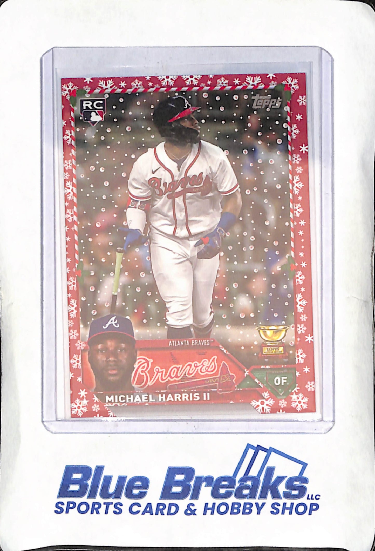 2023 Topps Holiday - Michael Harris II - Red Snowflake Border - RC - 16/99 - Atlanta Braves - Baseball - #H105