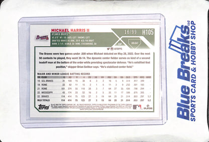 2023 Topps Holiday - Michael Harris II - Red Snowflake Border - RC - 16/99 - Atlanta Braves - Baseball - #H105