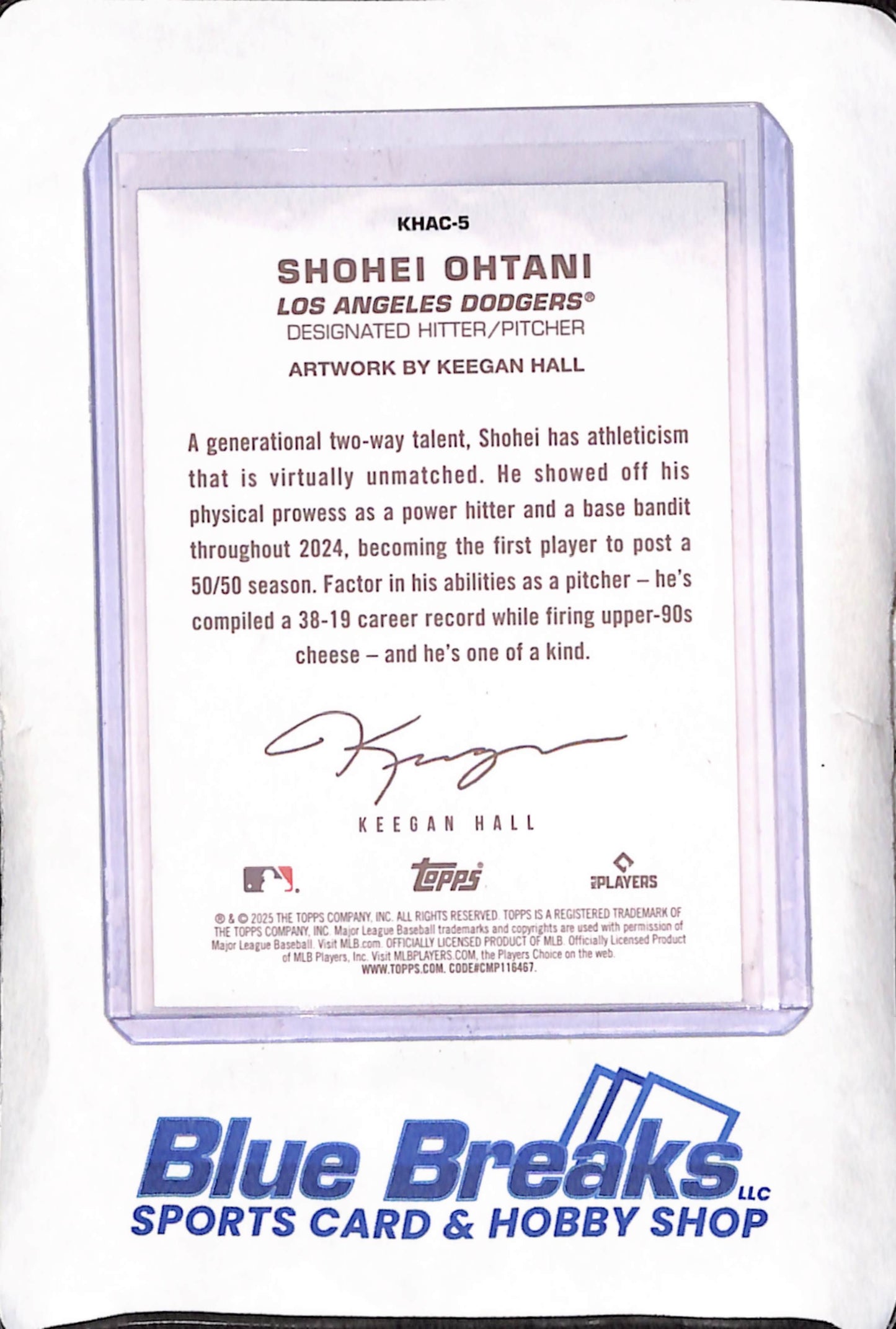 2025 Topps Update - Shohei Ohtani - SSP Artwork by Keegan Hall - Los Angeles Dodgers - Baseball - #KHAC-5