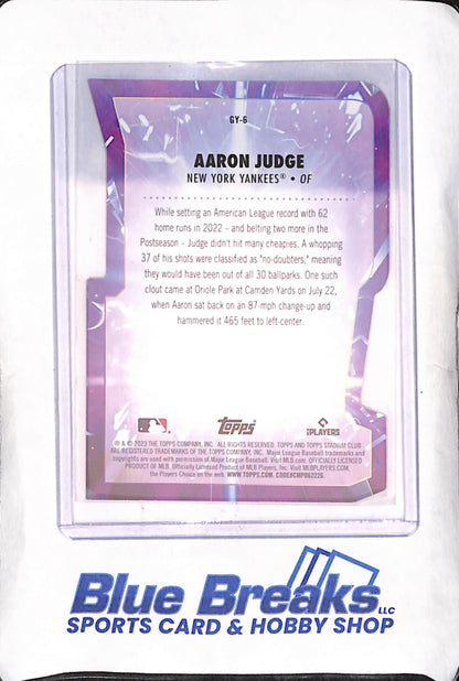 2023 Topps Stadium Club - Aaron Judge - Goin' Yard Die-Cut - New York Yankees - Baseball - #GY-6