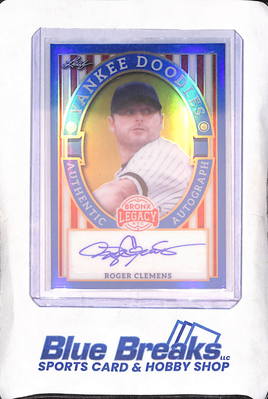 2024 Leaf Bronx Legacy - Roger Clemens - Yankee Doodles - Blue Autograph - 7/7 - New York Yankees - Baseball - #YD-RC1