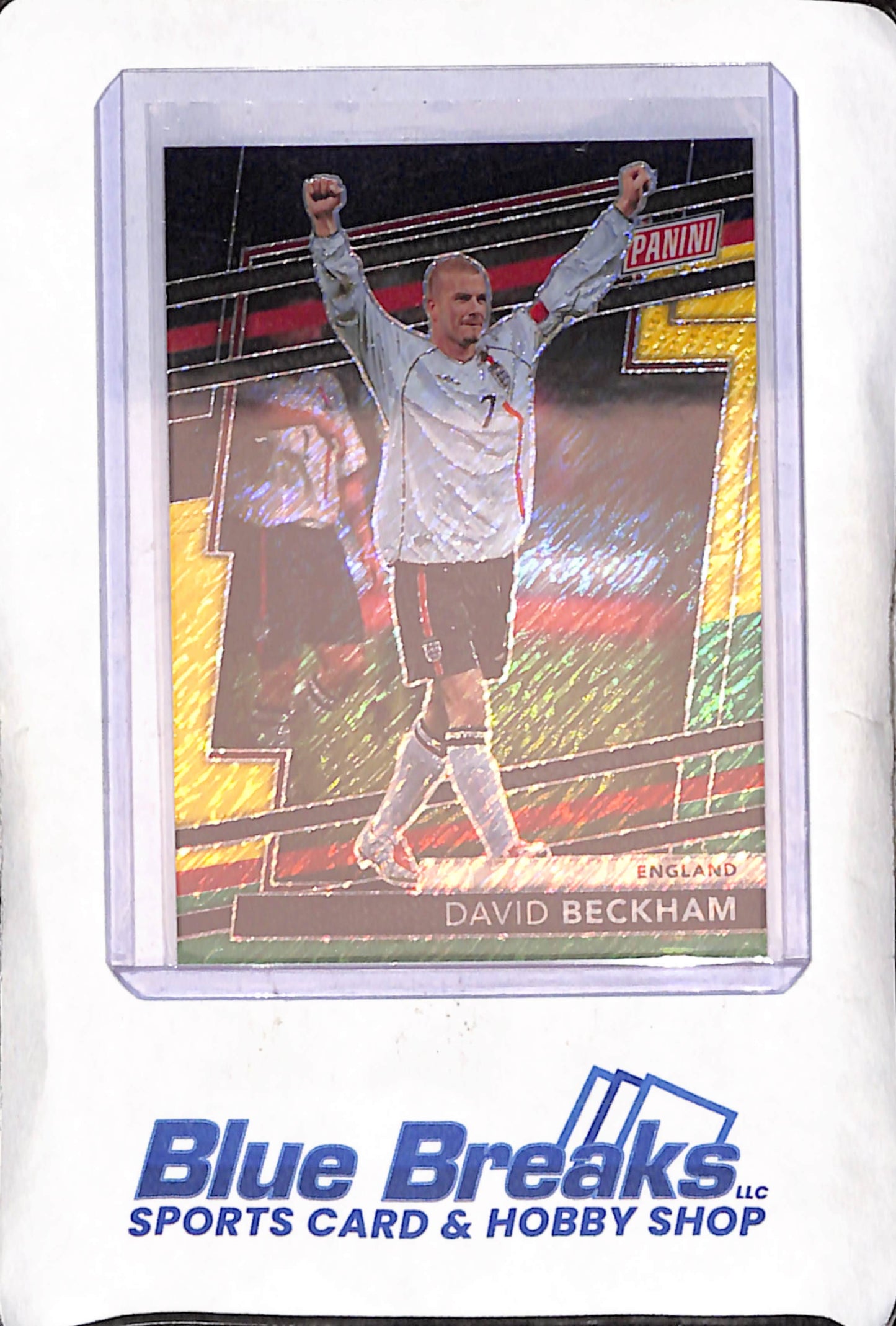 2024 VIP National Gold Pack - David Beckham - Black Yellow Green Prizm - 41/44 - England - Soccer - #60