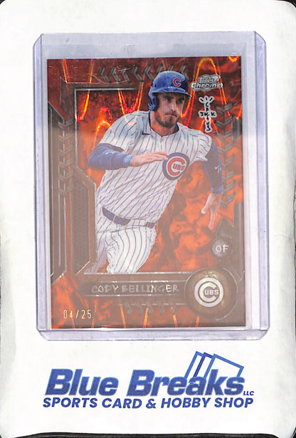 2024 Topps Chrome Cosmic Cactus Jack - Cody Bellinger - Orange - 4/25 - Chicago Cubs - Baseball - #29