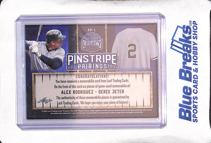 2024 Leaf Bronx Legacy - Alex Rodriguez - Derek Jeter - Pinstripe Pairings - 5/15 - Relic - New York Yankees - Baseball - #PP-1