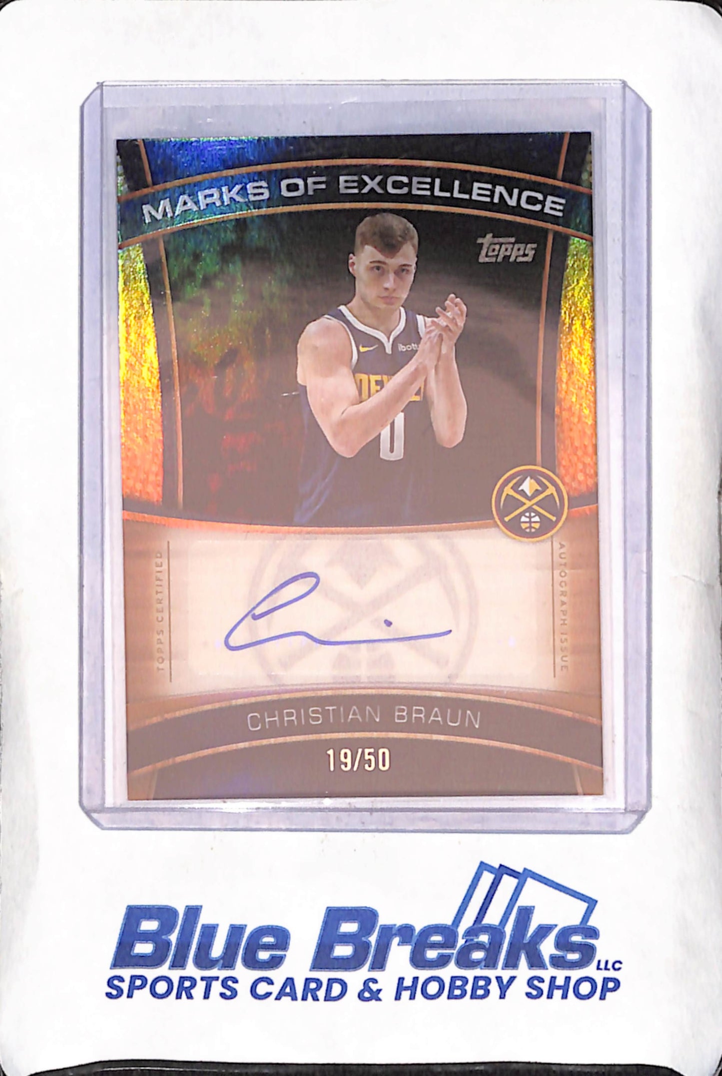 2025 Topps - Christian Braun - Marks of Excellence - Autograph - 19/50 - Denver Nuggets - Basketball - #ME-CB