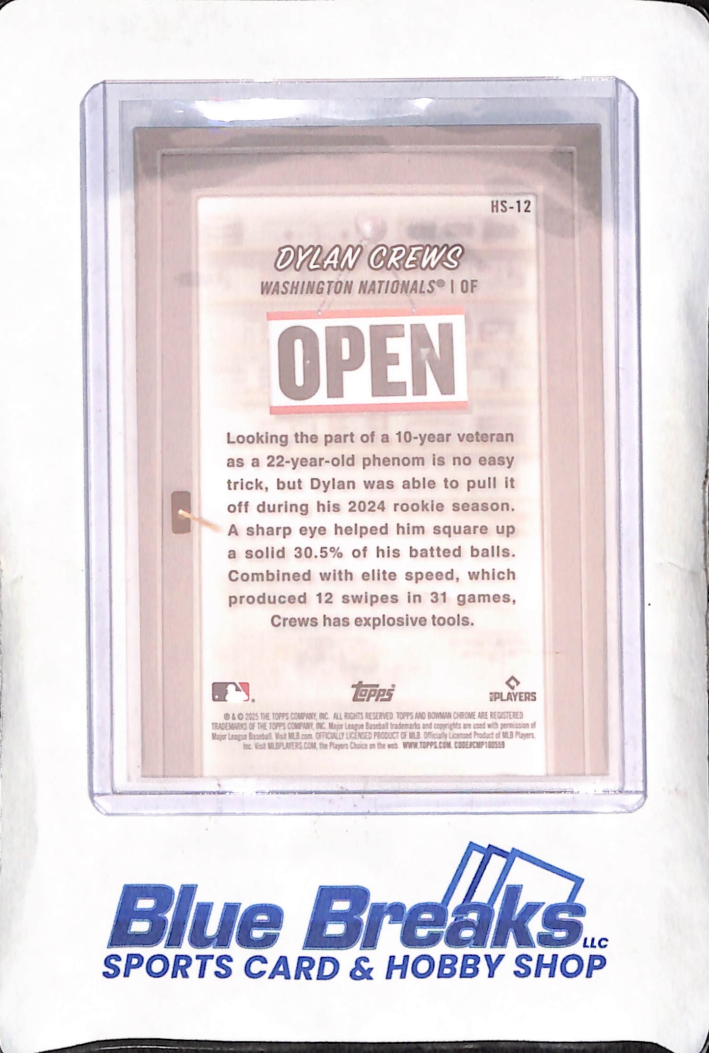 2025 Bowman Chrome - Dylan Crews - Green Capital Cards & Collectibles - RC - 79/99 - Washington Nationals - Baseball - #HS-12