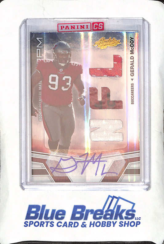 2010 Panini Absolute - Gerald McCoy - Rookie Premiere Materials - Triple Relic Auto - 275/299 - Tampa Bay Buccaneers - Football - #229