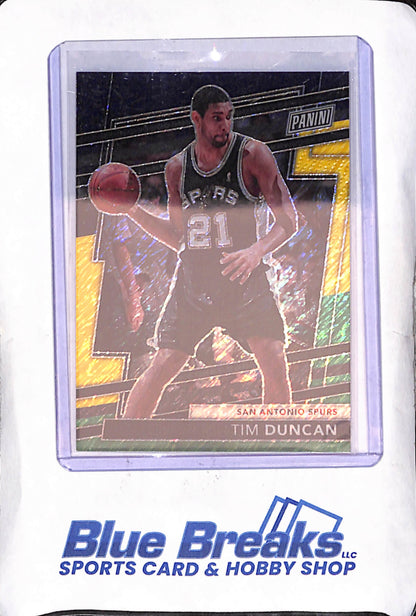 2024 Panini VIP National Gold Pack - Tim Duncan - Black Yellow Green Prizm - 33/44 - San Antonio Spurs - Basketball - #23