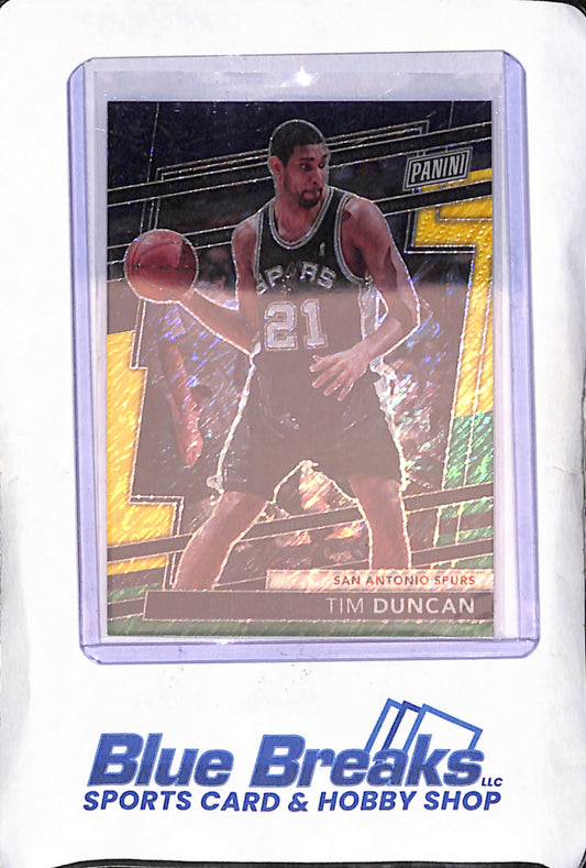 2024 Panini VIP National Gold Pack - Tim Duncan - Black Yellow Green Prizm - 33/44 - San Antonio Spurs - Basketball - #23