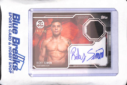 2025 Topps UFC Knockout - Ricky Simon - Autograph Relic - 147/199 - Bantamweight - UFC - #KAR-RS