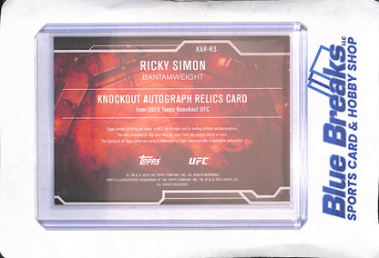2025 Topps UFC Knockout - Ricky Simon - Autograph Relic - 147/199 - Bantamweight - UFC - #KAR-RS
