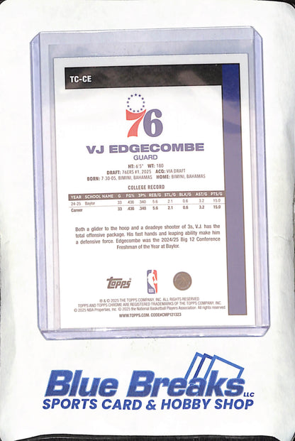 2025 Topps - VJ Edgecombe - 35th Anniversary - Chrome Mojo - Philadelphia 76ers - Basketball - #TC-CE