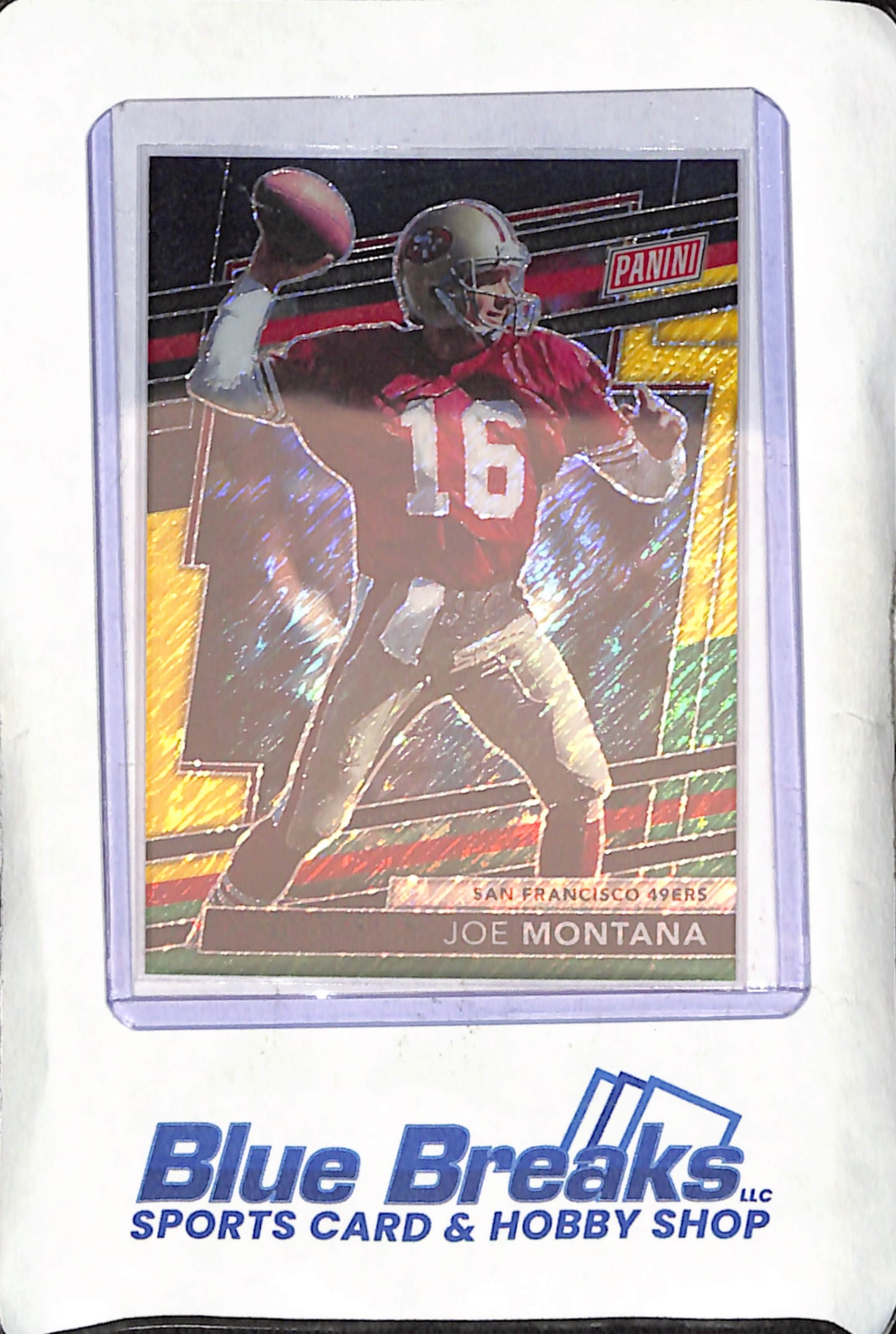 2024 Panini National VIP Gold Pack - Joe Montana - Black Yellow Green Prizm - 42/44 - San Francisco 49ers - Football - #7