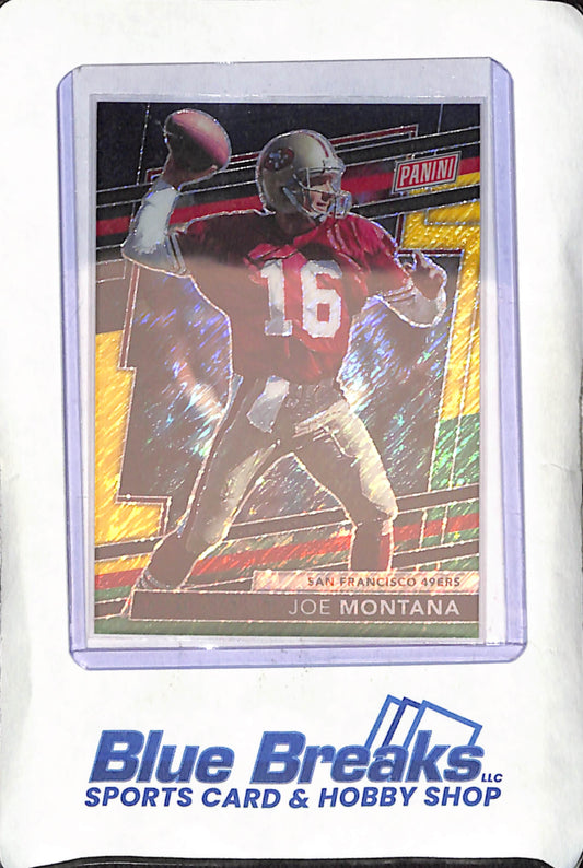 2024 Panini National VIP Gold Pack - Joe Montana - Black Yellow Green Prizm - 42/44 - San Francisco 49ers - Football - #7