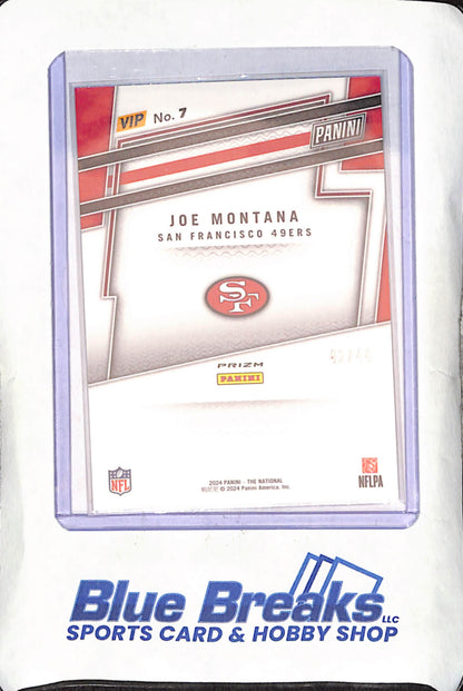 2024 Panini National VIP Gold Pack - Joe Montana - Black Yellow Green Prizm - 42/44 - San Francisco 49ers - Football - #7