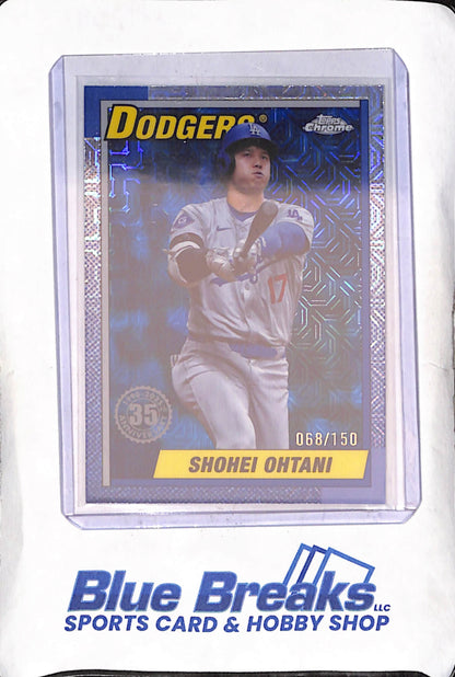 2025 Topps Chrome - Shohei Ohtani - 35th Anniversary - Blue Mojo - 68/150 - Los Angeles Dodgers - Baseball - #T90C-50