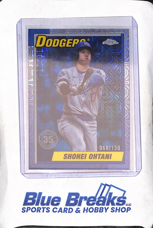 2025 Topps Chrome - Shohei Ohtani - 35th Anniversary - Blue Mojo - 68/150 - Los Angeles Dodgers - Baseball - #T90C-50