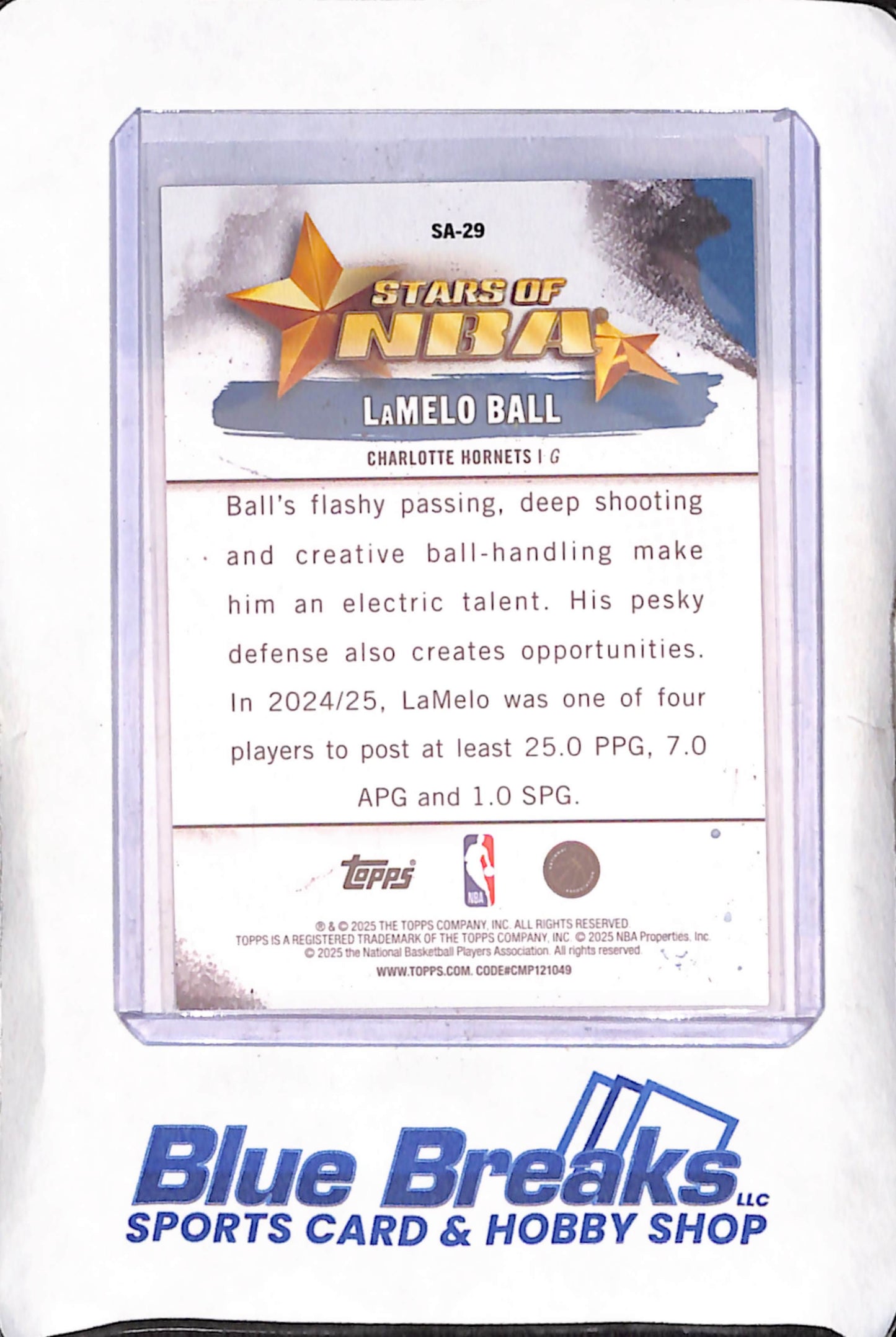 2025 Topps - LaMelo Ball - Stars of NBA - Charlotte Hornets - Basketball - #SA-29