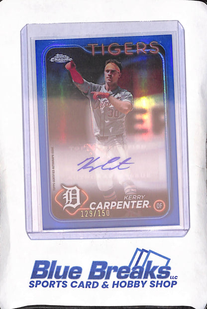 2024 Topps Chrome - Kerry Carpenter - Blue Autograph - 129/500 - Detroit Tigers - Baseball - #AC-KCA