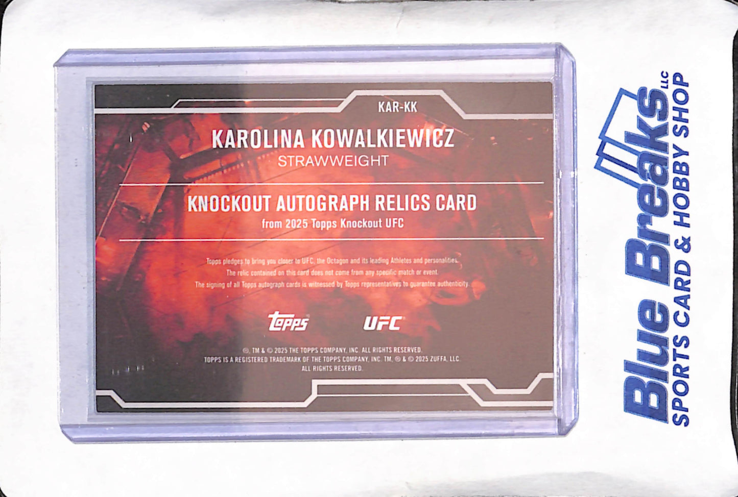 2025 Topps UFC Knockout - Karolina Kowalkiewicz - Knockout Autograph Relic - 6/50 - Strawweight - #KAR-KK