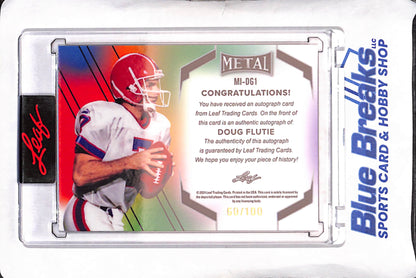 2024 Leaf Metal - Doug Flutie - Blue Autograph  - Bills Mafia - Buffalo Bills - Football - 60/100 - #MI-DG1