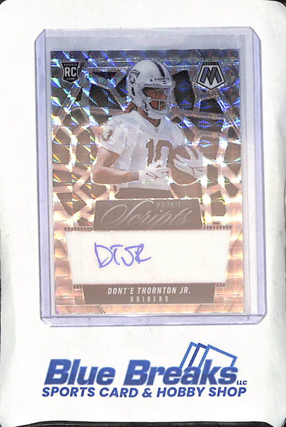 2025 Panini Mosaic Donte Thornton - Rookie Scripts - Autograph - RC - Las Vegas Raiders - Football - #RS-DTJ