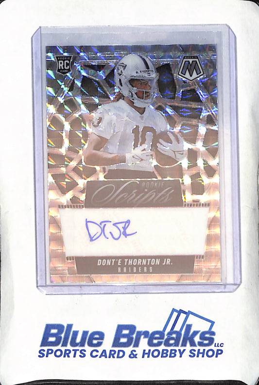 2025 Panini Mosaic Donte Thornton - Rookie Scripts - Autograph - RC - Las Vegas Raiders - Football - #RS-DTJ