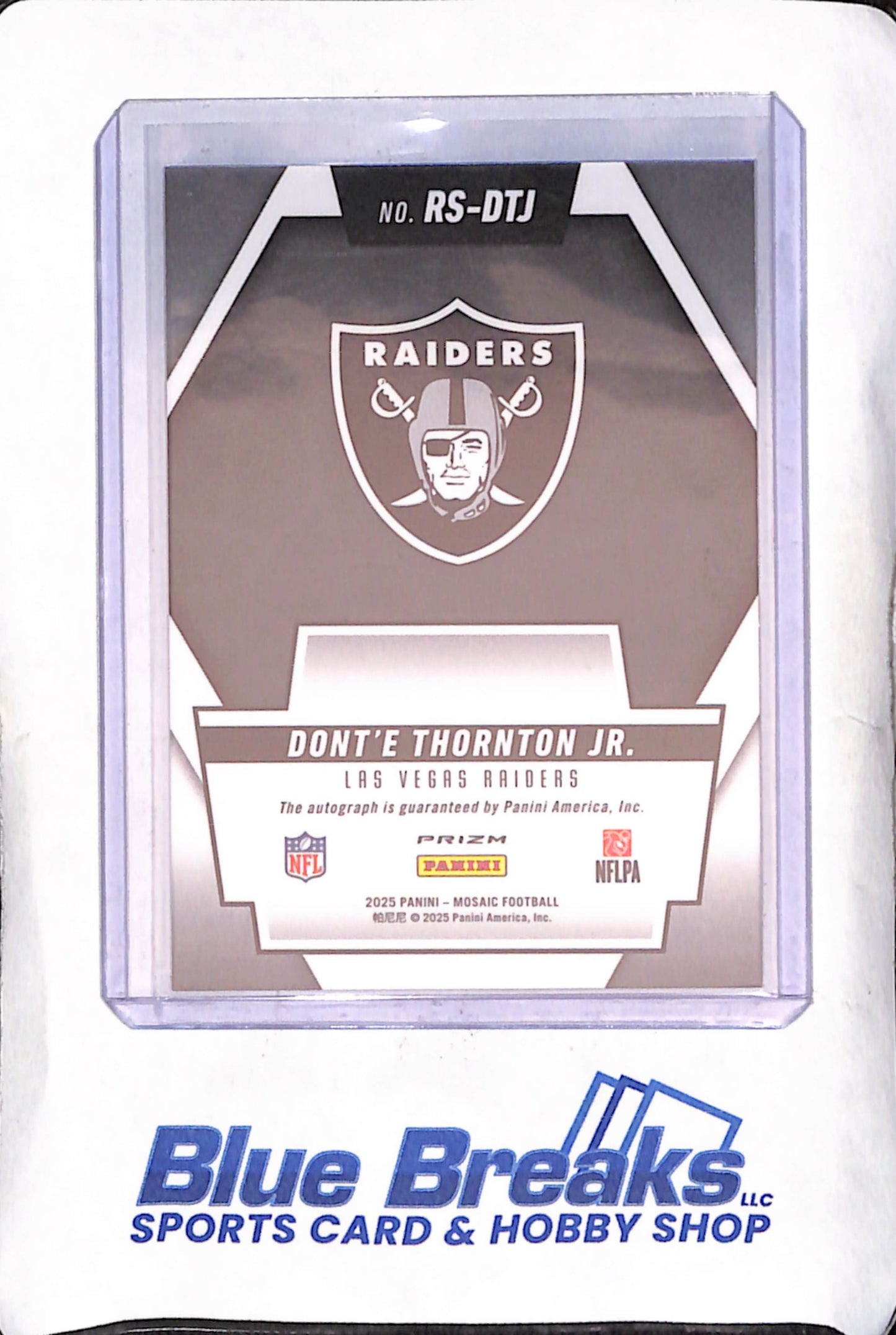 2025 Panini Mosaic Donte Thornton - Rookie Scripts - Autograph - RC - Las Vegas Raiders - Football - #RS-DTJ
