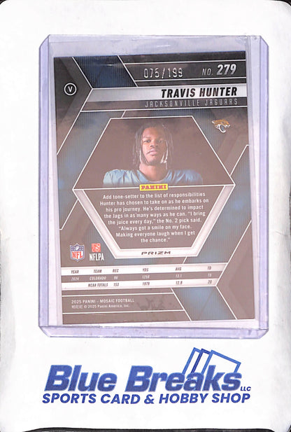 2025 Panini Mosaic - Travis Hunter - Orange - RC - 75/199 - Jacksonville Jaguars - Football - #279