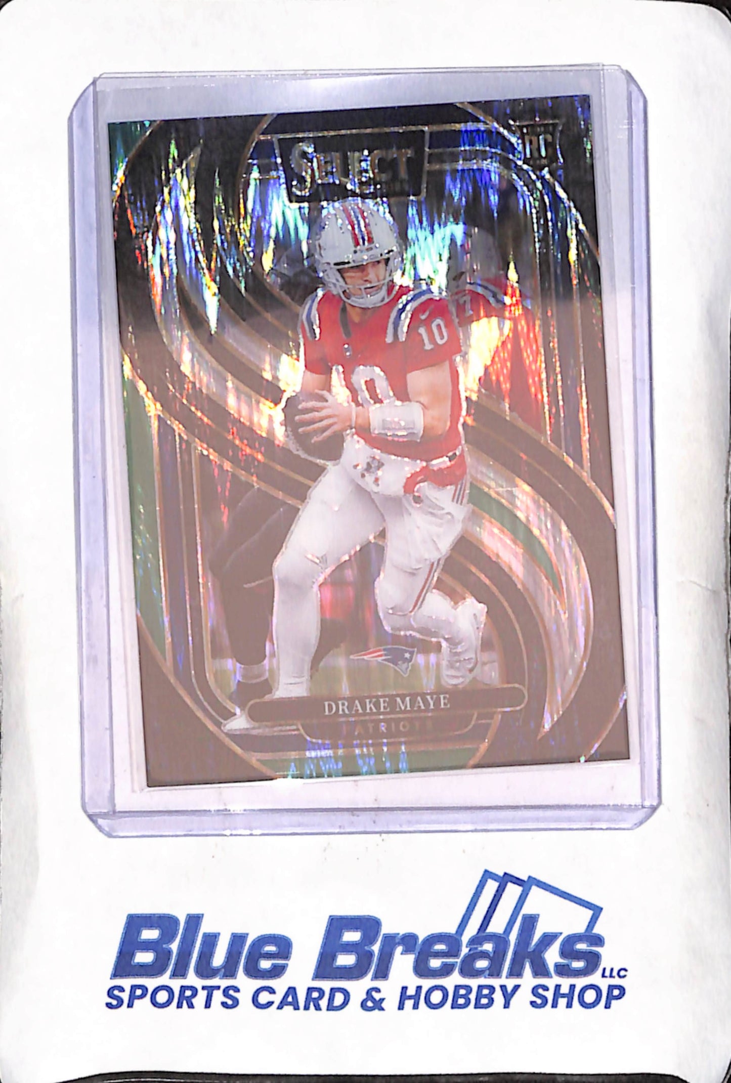 2024 Panini Select - Drake Maye - Green Blue Shock - Premier - RC - New England Patriots - Football - #113