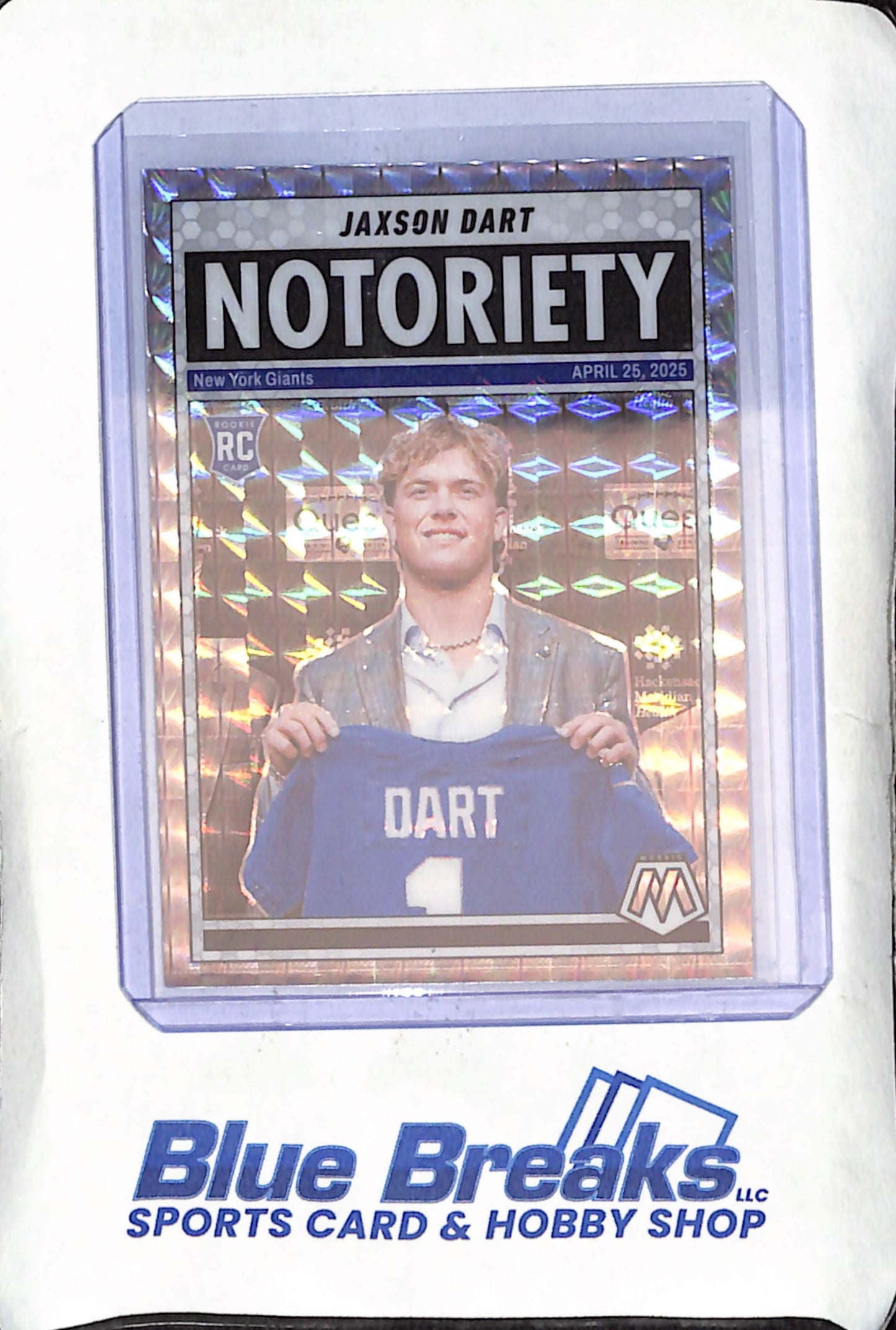 2025 Panini Mosaic - Jaxon Dart - Mosaic - Notoriety - RC - New Giants - Football - #11